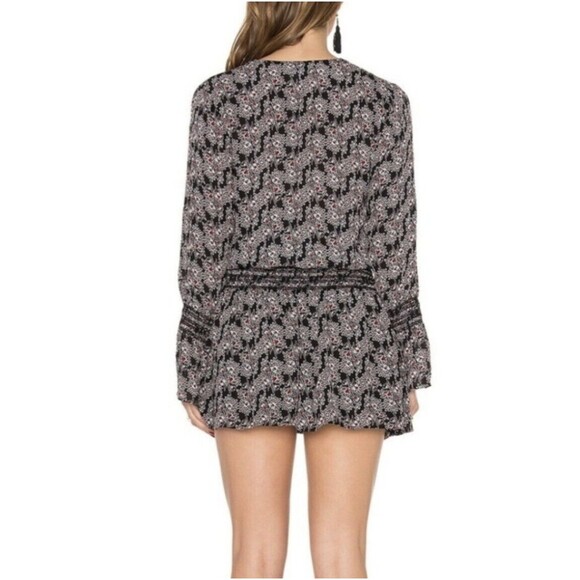 DEREK LAM 10 CROSBY Smocked Silk Floral Print Long Sleeve Mini Dress Sheer NWT 4 - Picture 5 of 11